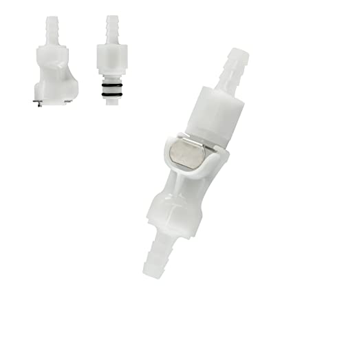 BBTUS 1/4" 3/8" 5/16" Plastic Hose Barb In-Line Quick Connector, Quick Release Vacuum Disconnect Coupling, Shut-Off Valved Insert Tube Quick Connect Fittings (1 Male+ 1 Female)(1/4") - Image 1