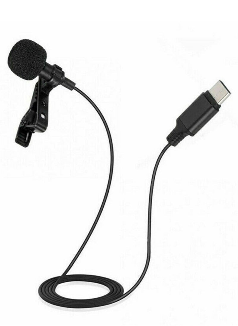 إلترازون إلترازون ميكروفون USB-C لتسجيل الفيديو، بمنفذ USB-C/3.5 مم، بمشبك، قابل للتوصيل، متوافق مع هواتف أندرويد وأجهزة الكمبيوتر المحمولة 