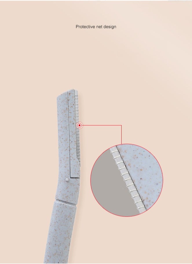 Elaimei 5 Pcs Wheat Straw Eyebrow Trimmer and Facial Hair Removal Razor，Eyebrow Razor scraper Dermaplaning Face Exfoliating Tool for Men and Women  - Image 5