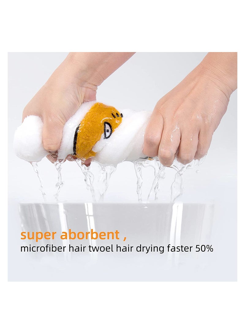 SOLARAE Microfiber Hair Towel wrap and Hair Drying Cap Set with Cute cat - Rapid Hair Drying Towel for Women and Kids Girls - Perfect Hair Care Towel for Curly Long Wet Hair and Anti frizz - Image 5