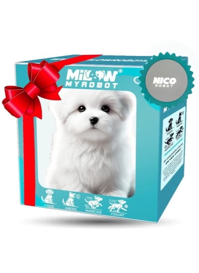 Nico the robot dog, Nico the robot puppy, an electronic interactive plush toy dog ​​that can sit, bark, walk and run.