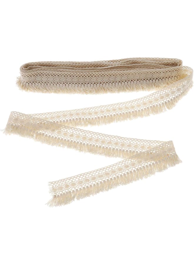 Cotton Fringe Tassel Trimming Beige Color 4cm Width 5m Legnth Vintage Chair Tablecloth Pillow Decoration Garment Accessory  - Image 1