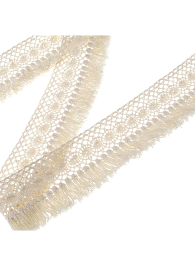 Cotton Fringe Tassel Trimming Beige Color 4cm Width 5m Legnth Vintage Chair Tablecloth Pillow Decoration Garment Accessory  - Image 4