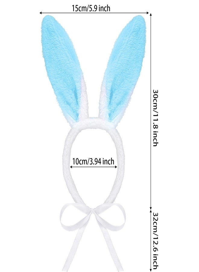 SUMERSHA Easter Dog Bunny Ears Headband Plush Rabbit Ear Headband for Pet Holiday Party Funny Costume Accessories (White-Blue) - Image 2