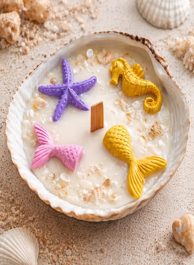 iKalaa® Mermaid Silicone Mould Tail Starfish Seahorse Fondant Silicone Seaworld Mold Marine Animal Seahorse Candle Decoration Mold Chocolate Baking Mould DIY Cake Decoration - Image 2