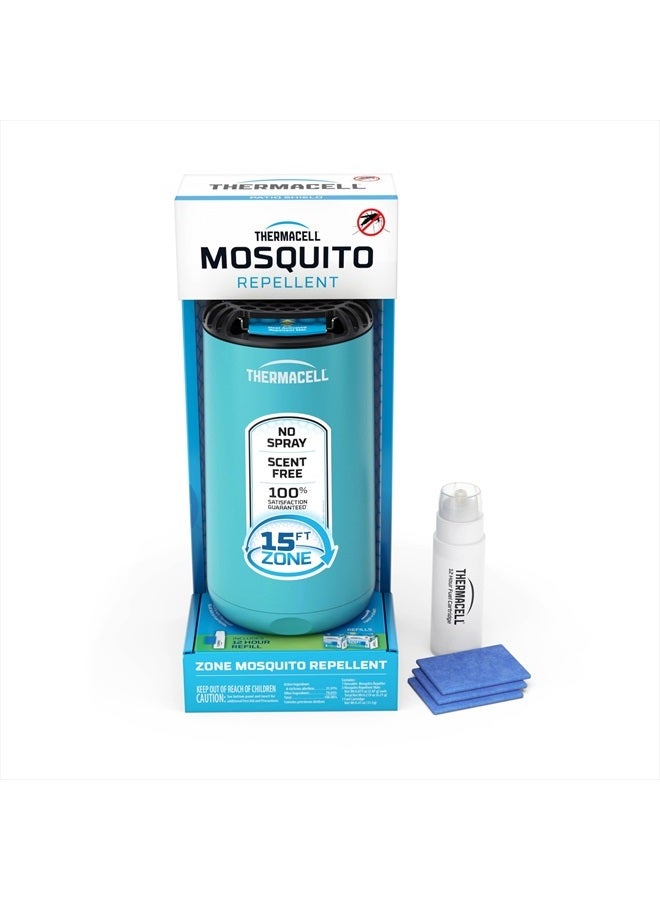THERMACELL Patio Shield Mosquito Repeller, Blue; Highly Effective Mosquito Repellent for Patio; No Candles or Flames, DEET-Free, Scent-Free, Bug Spray Alternative; Includes 12-Hour Refill - Image 1