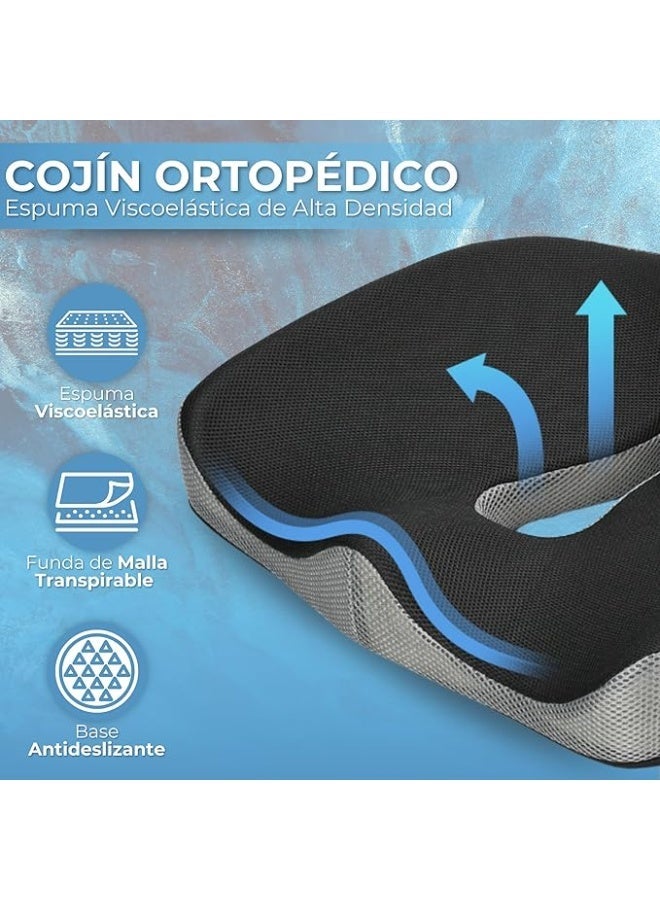 Memory foam coccyx support cushion for chairs and cars, comfortable medical cushion to relieve pressure and improve comfort during long periods of sitting. - Image 2