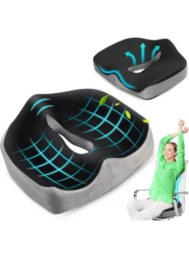 Memory foam coccyx support cushion for chairs and cars, comfortable medical cushion to relieve pressure and improve comfort during long periods of sitting. - Image 4