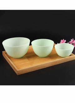 Y&D 3 Pcs Green Silicone Mixing Bowl for Facial Odorless Mask Pinch Bowls Skincare Products Care DIY Makeup Holding Ingredient  - Image 1
