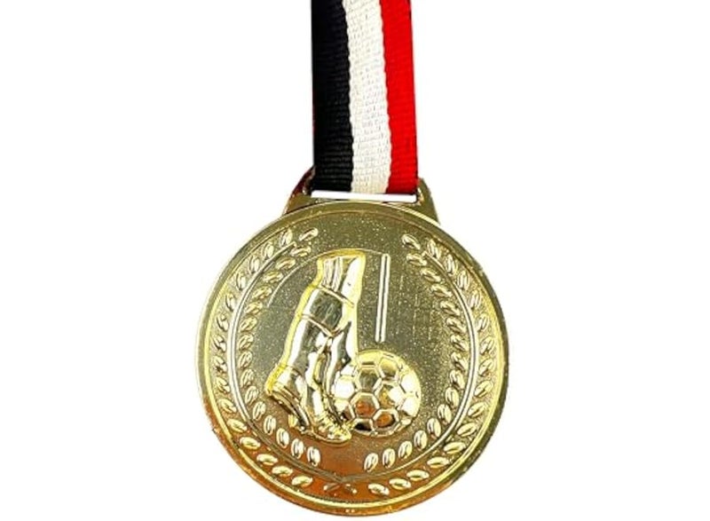 Gold football medal from Sport Home, plastic - Image 1