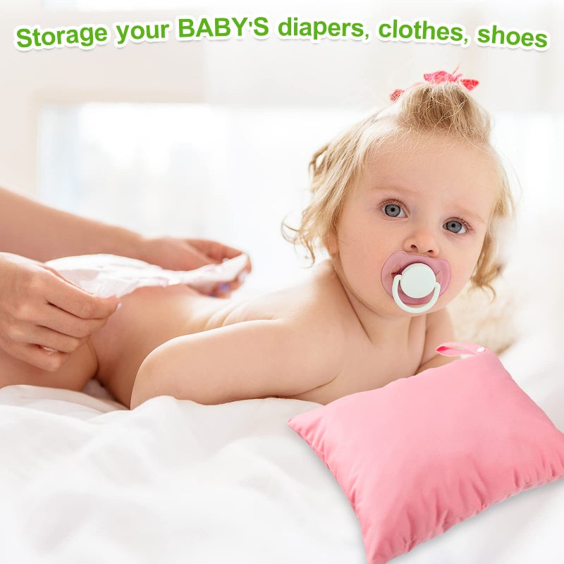 Woanger 10 Pack Wet Dry Bags for Baby Cloth Diapers Waterproof Reusable Travel Bags with Two Zippered Pockets Beach Pool Pouch for Swimsuit Beach Pool Daycare Yoga Gym Dirty Wet Clothes 10 Colors - Image 5