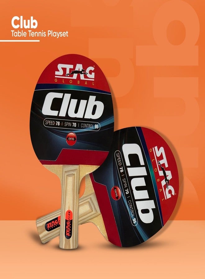 STAG GLOBAL Club Table Tennis Playset | Includes 2 TT Rackets & 3 Balls (White) | ITTF Aproved Rubber | Durable Grip & Smooth Spin | Indoor/Outdoor TT Set - Image 4