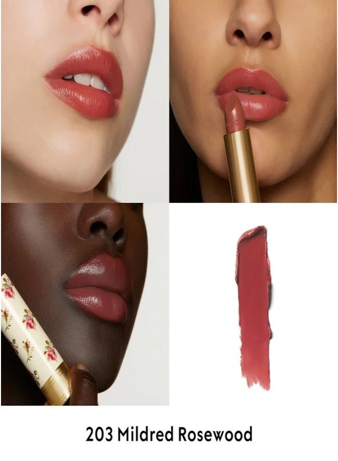 Gucci Rouge à Lèvres Voile Sheer Lipstick 3.5g – Lightweight Luxe Lip Color 203 Mildred Rosewood - Image 2
