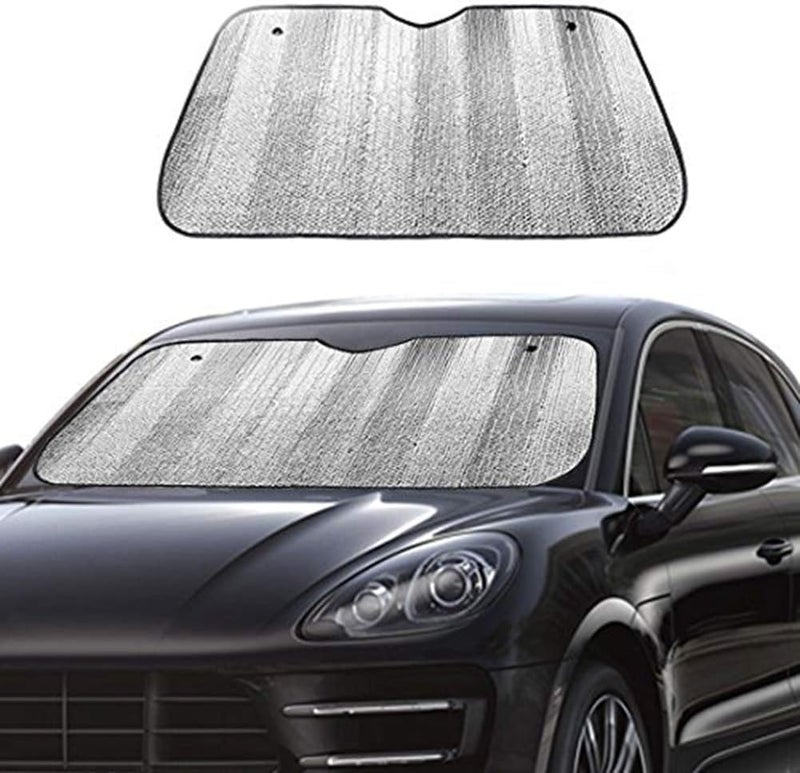 QIMIT Windshield Sun Shade for Car Silver Thicken 5-Layer UV Reflector Auto Front Window Sunshade Visor Shield Cover and Keep Your Vehicle Cool (Silver Foil) - Image 1