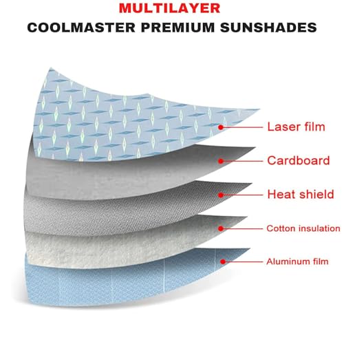 QIMIT Windshield Sun Shade for Car Silver Thicken 5-Layer UV Reflector Auto Front Window Sunshade Visor Shield Cover and Keep Your Vehicle Cool (Silver Foil) - Image 3