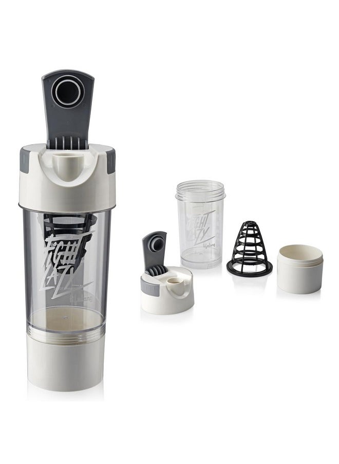 Lifelong Protein Shaker|100% Leakproof Stylish Protein Shaker Bottle With Extra Compartment|Bpa Free Sipper Bottle|Gym Bottle For Protein- 500Ml (Llshb03, White),Plastic  - Image 1