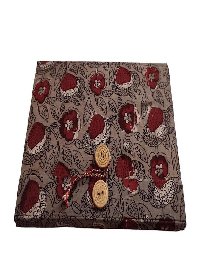 FERRA INDICA Floral Block Printed Hard Bound Fabric Sketch Books, A4 Doodle Book Handcrafted Fabric Cover, for Sketching and Writing (Brown-Red) - Image 1