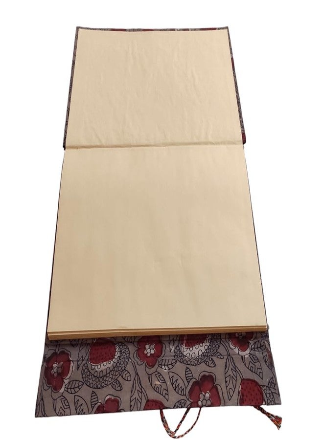 FERRA INDICA Floral Block Printed Hard Bound Fabric Sketch Books, A4 Doodle Book Handcrafted Fabric Cover, for Sketching and Writing (Brown-Red) - Image 3