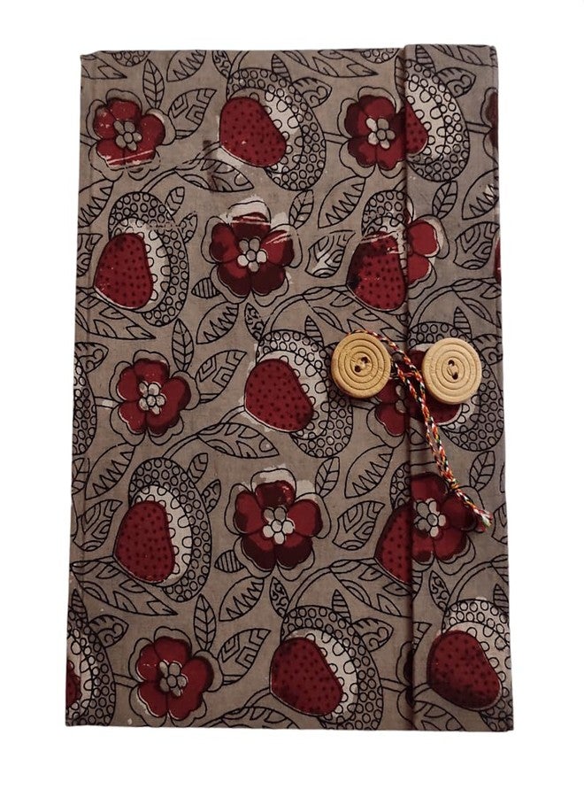 FERRA INDICA Floral Block Printed Hard Bound Fabric Sketch Books, A4 Doodle Book Handcrafted Fabric Cover, for Sketching and Writing (Brown-Red) - Image 2