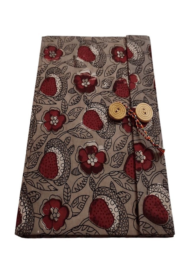 FERRA INDICA Floral Block Printed Hard Bound Fabric Sketch Books, A4 Doodle Book Handcrafted Fabric Cover, for Sketching and Writing (Brown-Red) - Image 5