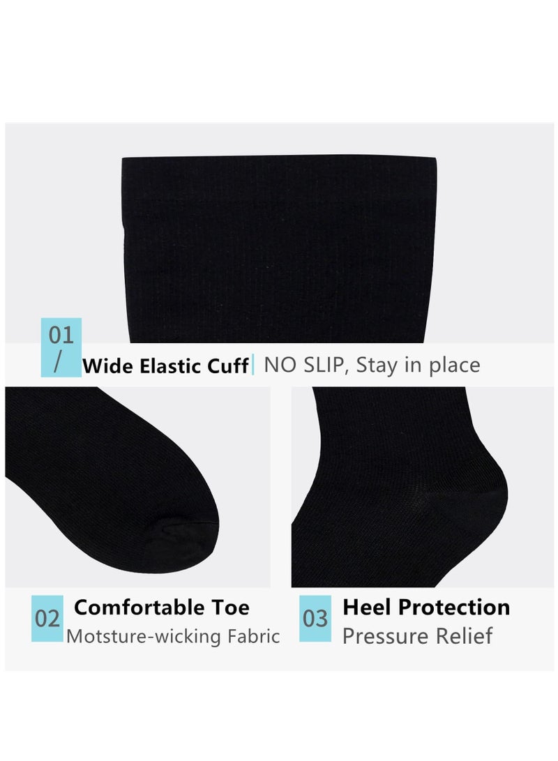 Y&D Wide Calf Compression Socks for Women Men, 2 Pairs Plus Size Extra Large Support Stockings Reduces Swelling & Pain Nurses Running Pregnant Travel Flight 20-25 mmHg  - Image 3
