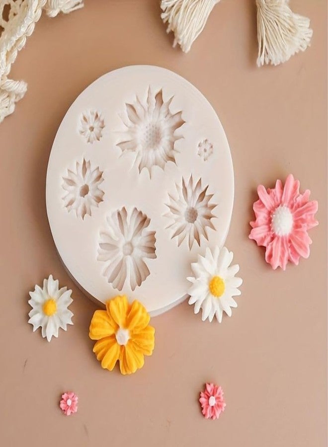 Skytail 2pc Sunflower Daisy Silicone Molds for Fondant Chocolate Candy Cake Decoration Cupcake Topper Gummy Jelly Cookie Sugarpaste Clay Soap Candle Resin Molds - Image 5