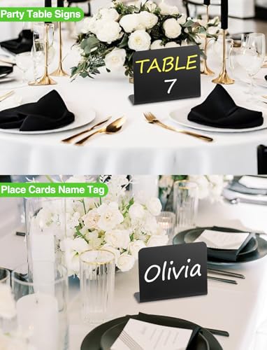 Herda 12 Pack 4"x3" Small Food Labels for Party Buffet Food Signs for Birthday Bakery Wedding Signs Tags Food Tags Place Cards Message Board Signs Mini Chalkboard Signs Includes 6 Wet Erase Markers - Image 5