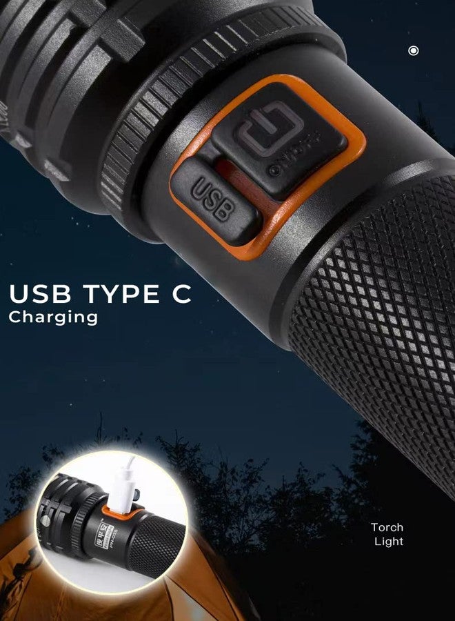 ام زد مصباح يدوي معدني MZ 035 (قابل للتكبير) بأربعة أوضاع إضاءة، مزود بإضاءة LED فائقة السطوع من نوع Cree T6 - Image 4
