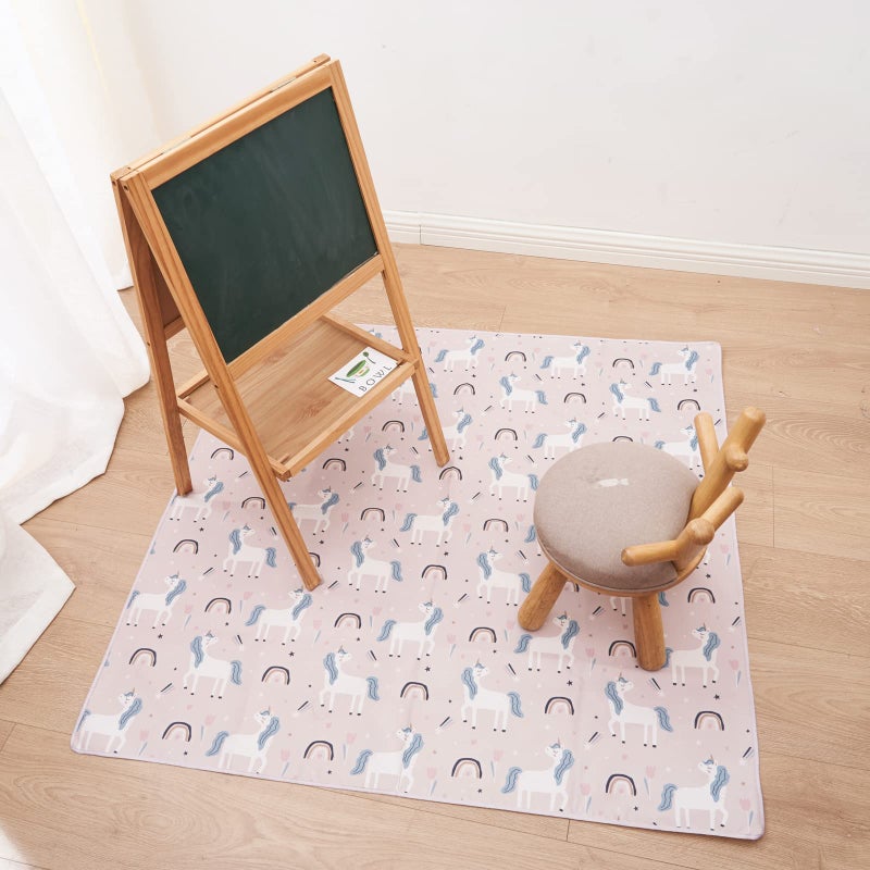 CoolaPeach Splat Mat For Under High Chair/Arts/Crafts  Washable Baby Spill Mat Waterproof Anti-Slip Floor Splash Mat  43""X 43"" Portable Play Mat And Table Cloth - Image 3