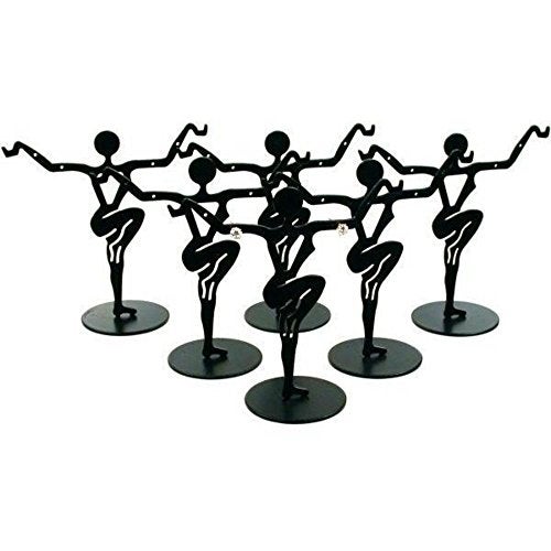 FindingKing 6 Black Metal Earring Dancer Jewelry Showcase Display Stands 3.25" - Image 5