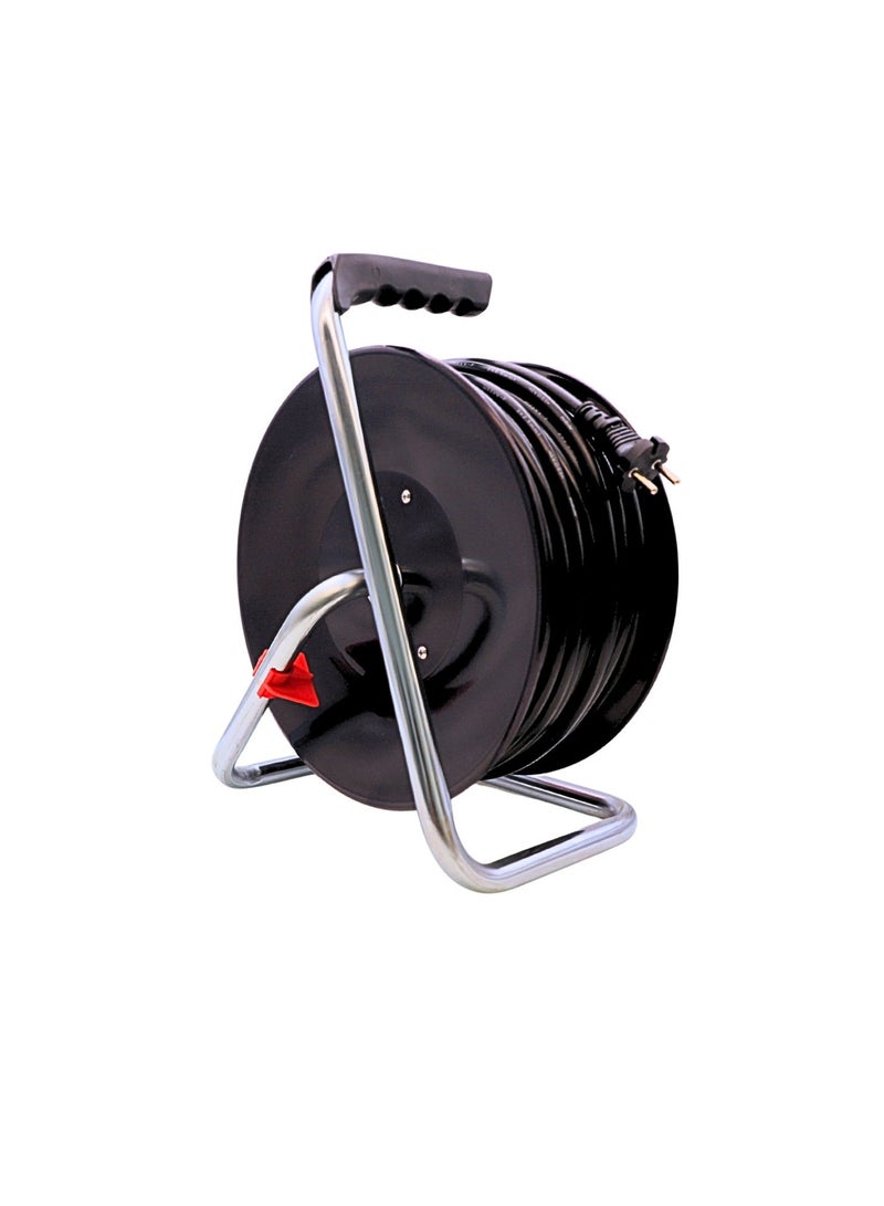 makute 50M Heavy-Duty Cable Reel with 4 Universal Sockets, 3-Pin, 220-240V, 50/60Hz, 1000W/4.5A Wound, 3200W/16A Unwound, Steel Stand, MKCR1150M - Image 4