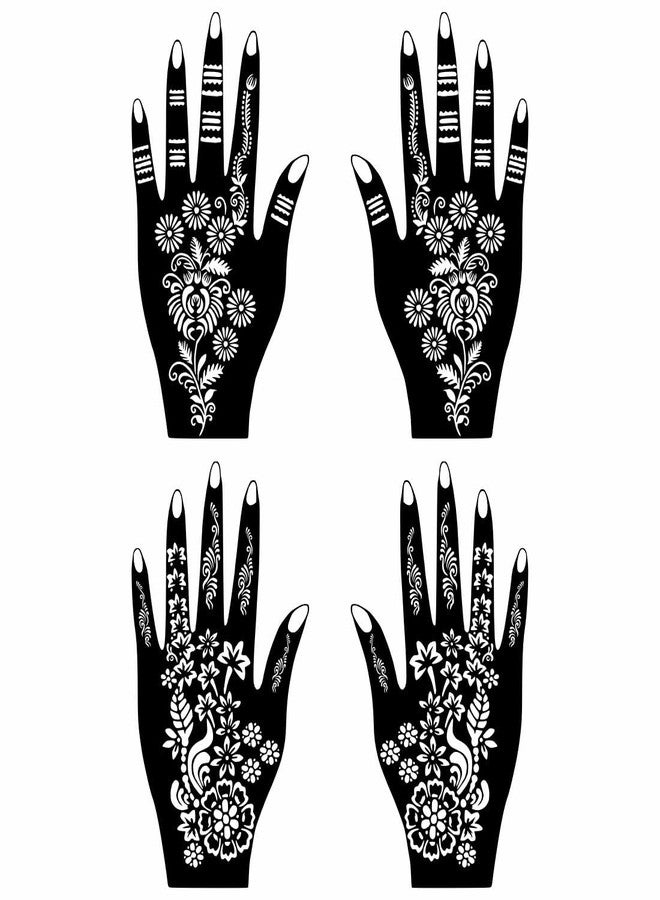 ORDERSHOCK Mehndi Art Combo Stickers Stencil For Stylish For Girls & Women Palm And Finger Design Pack Of 2 - Image 2