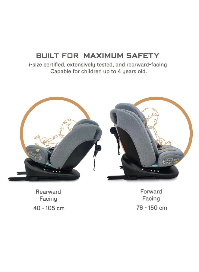 neobreez Gray I-VILO 360° Rotatable ISOFIX All-in-1 Convertible