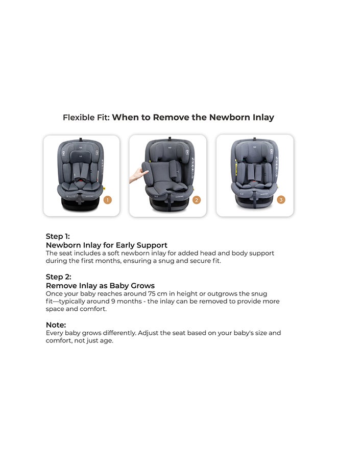 neobreez I-VILO 360° Rotatable ISOFIX All-in-1 Convertible Baby Toddler Kids Child Car Seat, I-Size ECER129,  Recline&Adjustable, Side Impact Protection, Memory Foam 0-12Yrs, 0-36Kg, Group 0+/1/2/3, 5 Point Harness - Image 2