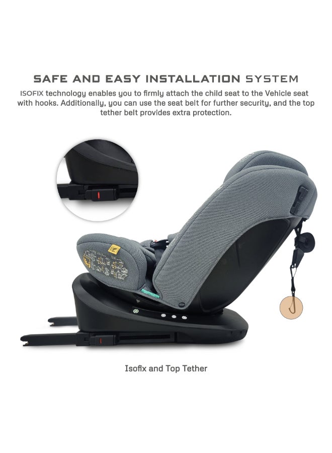 neobreez I-VILO 360° Rotatable ISOFIX All-in-1 Convertible Baby Toddler Kids Child Car Seat, I-Size ECER129,  Recline&Adjustable, Side Impact Protection, Memory Foam 0-12Yrs, 0-36Kg, Group 0+/1/2/3, 5 Point Harness - Image 5