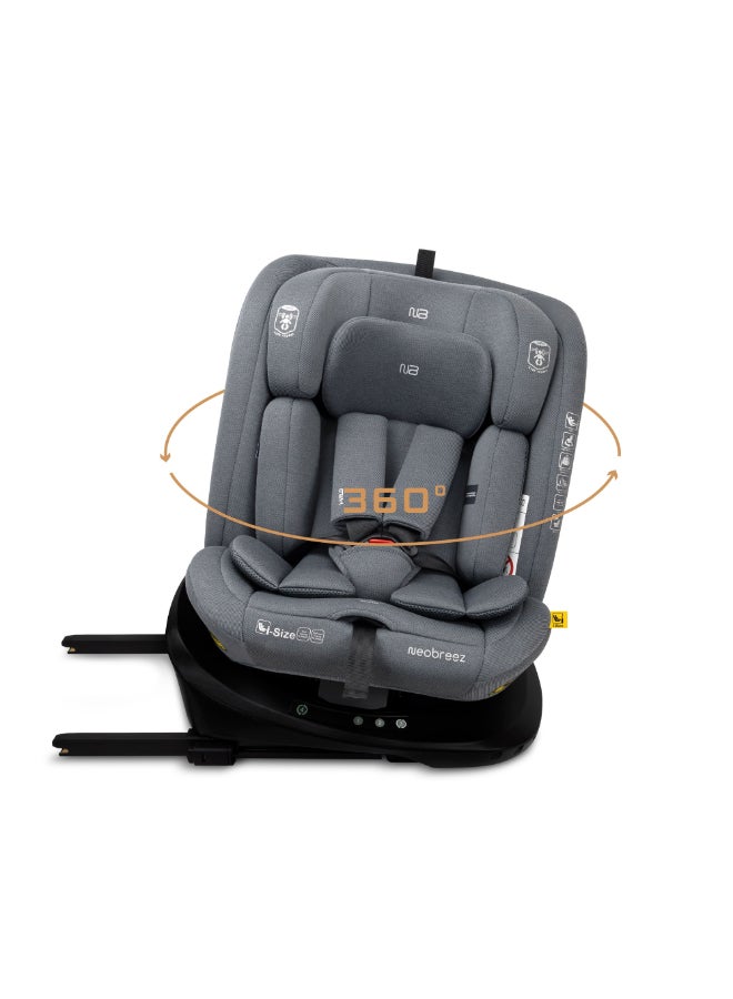 neobreez I-VILO 360° Rotatable ISOFIX All-in-1 Convertible Baby Toddler Kids Child Car Seat, I-Size ECER129,  Recline&Adjustable, Side Impact Protection, Memory Foam 0-12Yrs, 0-36Kg, Group 0+/1/2/3, 5 Point Harness - Image 1