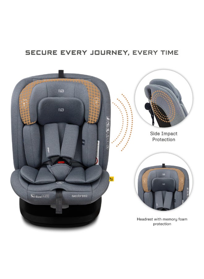 neobreez I-VILO 360° Rotatable ISOFIX All-in-1 Convertible Baby Toddler Kids Child Car Seat, I-Size ECER129,  Recline&Adjustable, Side Impact Protection, Memory Foam 0-12Yrs, 0-36Kg, Group 0+/1/2/3, 5 Point Harness - Image 4