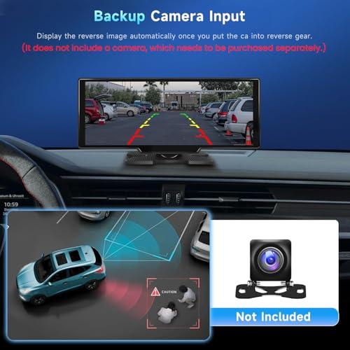 Podofo بودوفو 10.26" شاشة تعمل باللمس وايرلس كار بلاي ستيريو محمول أندرويد أوتو، نظام ملاحة كار بلاي، تحكم صوتي، بلوتوث/AUX/FM، جهاز راديو السيارة - Image 3