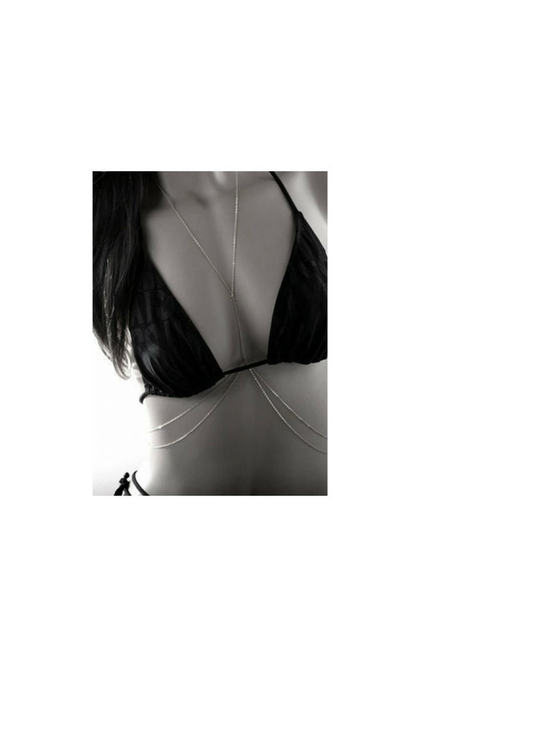 اكسوارات ار ايه سلسله للجسم _سلسله للبطن _فضى _يمكن التوسيع  - Image 1