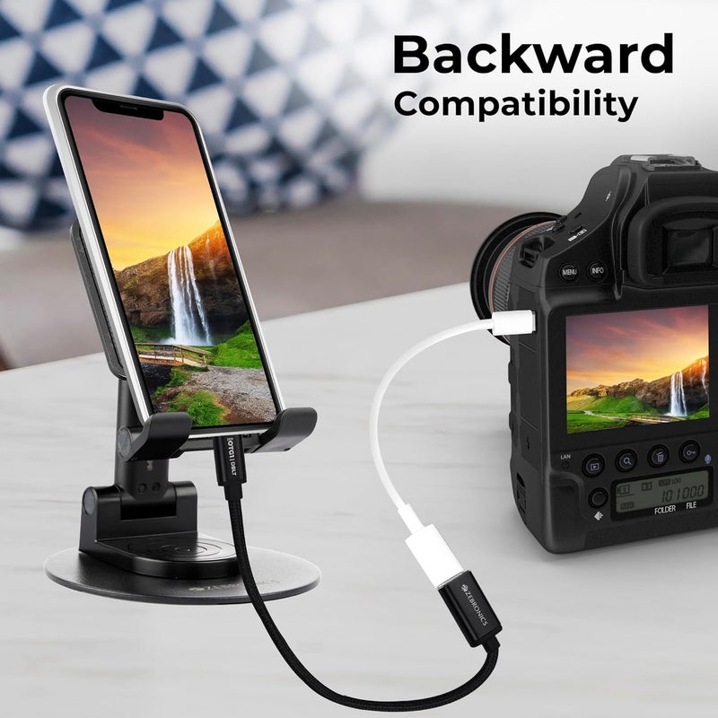 ZEBRONICS موصل زيبروينكس OTG1 من نوع C إلى OTG مع موصل ذكر من نوع C 3.1 جين 1، ومنفذ أنثوي USB 3.0 بسرعة 5Gbps*، وكابل مضفر بطول 15 سم، وهيكل معدني، وتصميم أنيق، للهواتف الذكية والأجهزة اللوحية وأجهزة الكمبيوتر المحمولة - Image 5