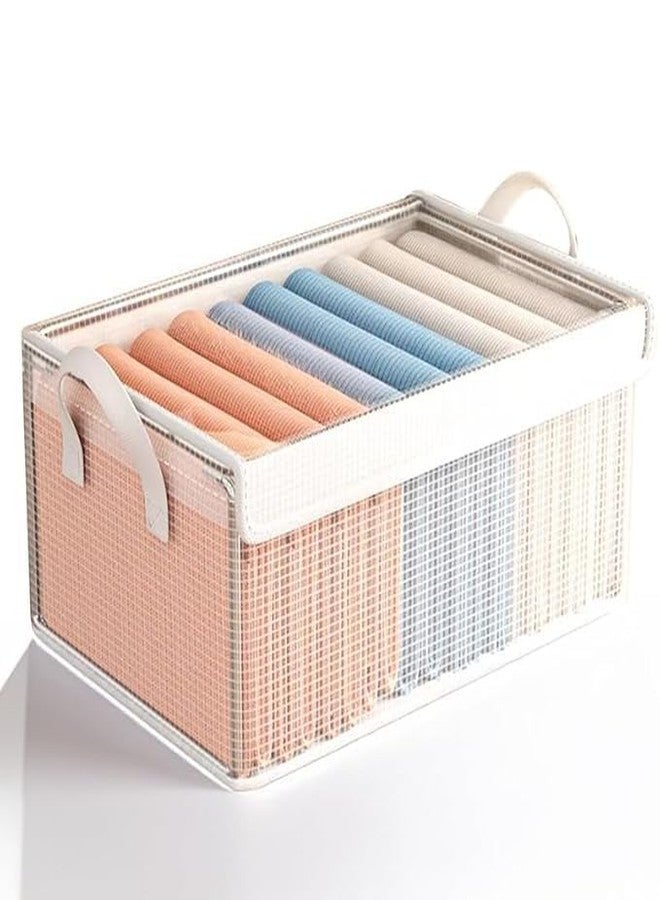 Whimsical PVC Transparent Storage Basket/Clothes Organizer Storage Box/Steel Frame Wardrobe Organizer/Foldable Clothes Storage/Transparent Clothes Storage Box - Image 1