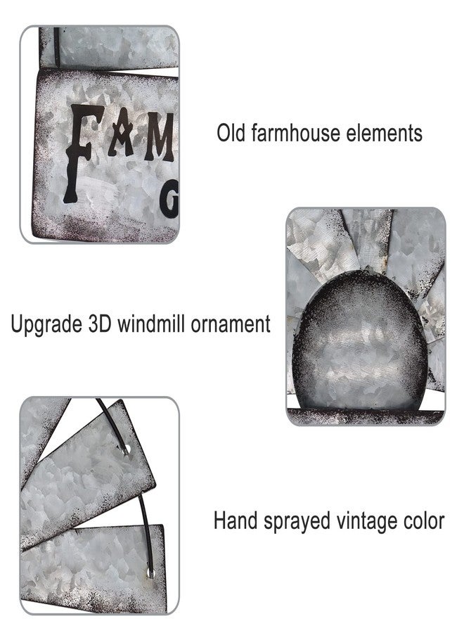 Fleecy day Metal Half Windmill Decor, Rustic Farmhouse Wall Art Decor, Metal Art Wall Decor for Living Home Bedroom Dark Kitchen - Image 4