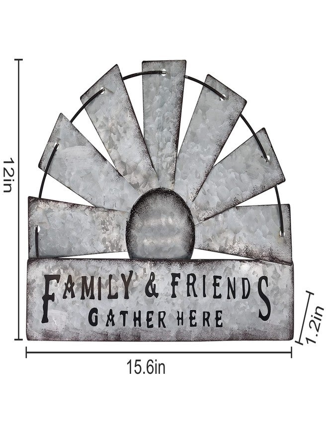 Fleecy day Metal Half Windmill Decor, Rustic Farmhouse Wall Art Decor, Metal Art Wall Decor for Living Home Bedroom Dark Kitchen - Image 3