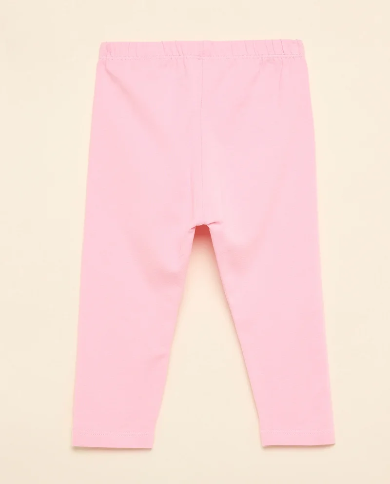 R&B Solid Leggings with Elastic Waist
