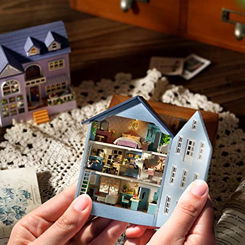 CUTEROOM Dollhouse Miniature with Furniture, DIY Wooden Dollhouse Kit Plus LED Lights, Creative Room for Valentine's Day Gift Idea (D031) - Image 4