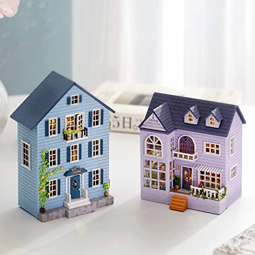 CUTEROOM Dollhouse Miniature with Furniture, DIY Wooden Dollhouse Kit Plus LED Lights, Creative Room for Valentine's Day Gift Idea (D031) - Image 5