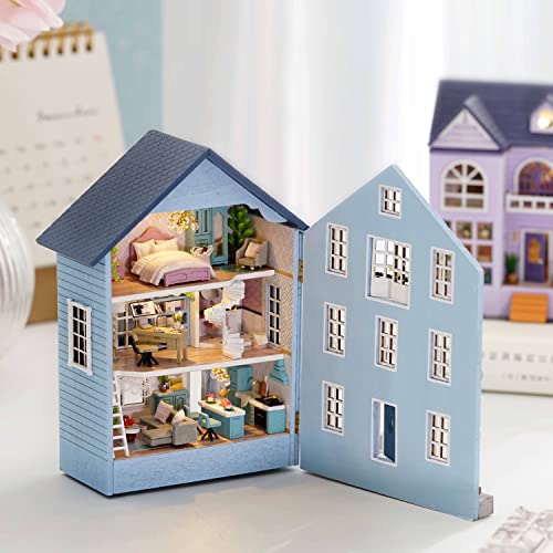 CUTEROOM Dollhouse Miniature with Furniture, DIY Wooden Dollhouse Kit Plus LED Lights, Creative Room for Valentine's Day Gift Idea (D031) - Image 3