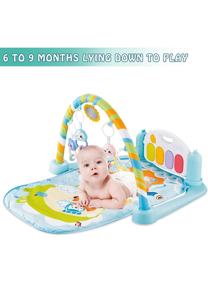 ECVV Baby Play Mat with Piano Gym & Music Activity Center, Kick and Play Mat for Infants 0-12 Months, Tummy Time Play Gym with Lights & Sounds, 5-Mode Musical Toy Mat with Hanging Rattle Toys - Image 4