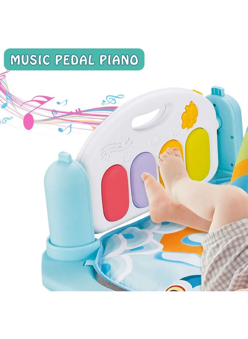 ECVV Baby Play Mat with Piano Gym & Music Activity Center, Kick and Play Mat for Infants 0-12 Months, Tummy Time Play Gym with Lights & Sounds, 5-Mode Musical Toy Mat with Hanging Rattle Toys - Image 5