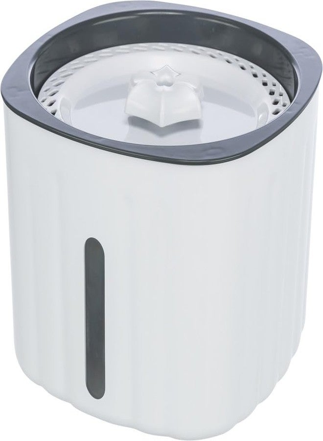 تريكسي نافورة مياه تريكسي على شكل زهرة للكلاب والقطط، نافورة مياه للحيوانات الأليفة، توفر مياه مفلترة - 2 لتر، 7 لتر × 5 عرض × 7 ارتفاع بوصة (أبيض ورمادي) - Image 1